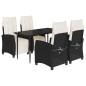 vidaXL 5-tlg. Garten-Essgruppe mit Kissen Schwarz Poly Rattan vidaXL 5-tlg. Garten-Essgruppe mit Kissen Schwarz Poly Rattan