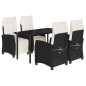 vidaXL 5-tlg. Garten-Essgruppe mit Kissen Schwarz Poly Rattan vidaXL 5-tlg. Garten-Essgruppe mit Kissen Schwarz Poly Rattan
