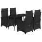 vidaXL 5-tlg. Garten-Essgruppe mit Kissen Schwarz Poly Rattan vidaXL 5-tlg. Garten-Essgruppe mit Kissen Schwarz Poly Rattan