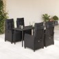 vidaXL 5-tlg. Garten-Essgruppe mit Kissen Schwarz Poly Rattan vidaXL 5-tlg. Garten-Essgruppe mit Kissen Schwarz Poly Rattan