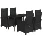 vidaXL 5-tlg. Garten-Essgruppe mit Kissen Schwarz Poly Rattan vidaXL 5-tlg. Garten-Essgruppe mit Kissen Schwarz Poly Rattan