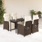 vidaXL 5-tlg. Garten-Essgruppe mit Kissen Braun Poly Rattan vidaXL 5-tlg. Garten-Essgruppe mit Kissen Braun Poly Rattan