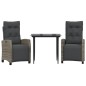 vidaXL 3-tlg. Garten-Essgruppe mit Kissen Grau Poly Rattan vidaXL 3-tlg. Garten-Essgruppe mit Kissen Grau Poly Rattan
