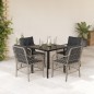 vidaXL 5-tlg. Garten-Essgruppe mit Kissen Hellgrau Poly Rattan vidaXL 5-tlg. Garten-Essgruppe mit Kissen Hellgrau Poly Rattan