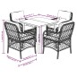vidaXL 5-tlg. Garten-Essgruppe mit Kissen Hellgrau Poly Rattan vidaXL 5-tlg. Garten-Essgruppe mit Kissen Hellgrau Poly Rattan