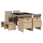 vidaXL 9-tlg. Garten-Essgruppe mit Kissen Beigemischung Poly Rattan vidaXL 9-tlg. Garten-Essgruppe mit Kissen Beigemischung Poly Rattan