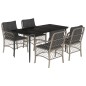 vidaXL 5-tlg. Garten-Essgruppe mit Kissen Hellgrau Poly Rattan vidaXL 5-tlg. Garten-Essgruppe mit Kissen Hellgrau Poly Rattan