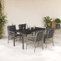vidaXL 5-tlg. Garten-Essgruppe mit Kissen Hellgrau Poly Rattan vidaXL 5-tlg. Garten-Essgruppe mit Kissen Hellgrau Poly Rattan