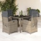 vidaXL 5-tlg. Garten-Essgruppe mit Kissen Grau Poly Rattan vidaXL 5-tlg. Garten-Essgruppe mit Kissen Grau Poly Rattan