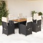 vidaXL 7-tlg. Garten-Essgruppe mit Kissen Schwarz Poly Rattan vidaXL 7-tlg. Garten-Essgruppe mit Kissen Schwarz Poly Rattan