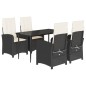 vidaXL 5-tlg. Garten-Essgruppe mit Kissen Schwarz Poly Rattan vidaXL 5-tlg. Garten-Essgruppe mit Kissen Schwarz Poly Rattan
