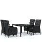 5-tlg. Garten-Essgruppe Poly Rattan Schwarz 5-tlg. Garten-Essgruppe Poly Rattan Schwarz