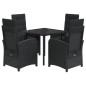 vidaXL 5-tlg. Garten-Essgruppe mit Kissen Schwarz Poly Rattan vidaXL 5-tlg. Garten-Essgruppe mit Kissen Schwarz Poly Rattan