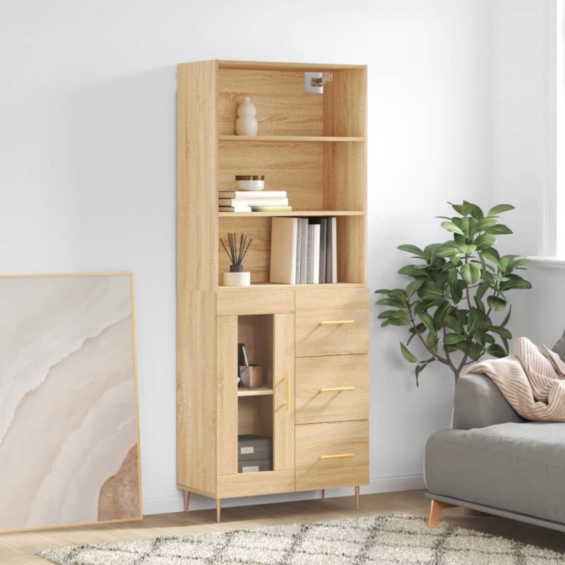 Highboard Sonoma-Eiche 69,5x34x180 cm Holzwerkstoff Highboard Sonoma-Eiche 69,5x34x180 cm Holzwerkstoff