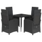 vidaXL 5-tlg. Garten-Essgruppe mit Kissen Schwarz Poly Rattan vidaXL 5-tlg. Garten-Essgruppe mit Kissen Schwarz Poly Rattan