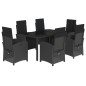 vidaXL 7-tlg. Garten-Essgruppe mit Kissen Schwarz Poly Rattan vidaXL 7-tlg. Garten-Essgruppe mit Kissen Schwarz Poly Rattan