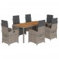 vidaXL 7-tlg. Garten-Essgruppe mit Kissen Grau Poly Rattan vidaXL 7-tlg. Garten-Essgruppe mit Kissen Grau Poly Rattan