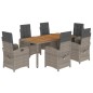 vidaXL 7-tlg. Garten-Essgruppe mit Kissen Grau Poly Rattan vidaXL 7-tlg. Garten-Essgruppe mit Kissen Grau Poly Rattan