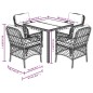 vidaXL 5-tlg. Garten-Essgruppe mit Kissen Schwarz Poly Rattan vidaXL 5-tlg. Garten-Essgruppe mit Kissen Schwarz Poly Rattan