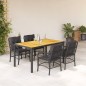 vidaXL 5-tlg. Garten-Essgruppe mit Kissen Schwarz Poly Rattan vidaXL 5-tlg. Garten-Essgruppe mit Kissen Schwarz Poly Rattan