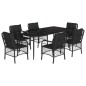 vidaXL 7-tlg. Garten-Essgruppe mit Kissen Schwarz Poly Rattan vidaXL 7-tlg. Garten-Essgruppe mit Kissen Schwarz Poly Rattan