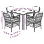 vidaXL 5-tlg. Garten-Essgruppe mit Kissen Schwarz Poly Rattan vidaXL 5-tlg. Garten-Essgruppe mit Kissen Schwarz Poly Rattan