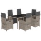 vidaXL 7-tlg. Garten-Essgruppe mit Kissen Grau Poly Rattan vidaXL 7-tlg. Garten-Essgruppe mit Kissen Grau Poly Rattan