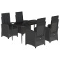 vidaXL 5-tlg. Garten-Essgruppe mit Kissen Schwarz Poly Rattan vidaXL 5-tlg. Garten-Essgruppe mit Kissen Schwarz Poly Rattan