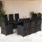 vidaXL 9-tlg. Garten-Essgruppe mit Kissen Schwarz Poly Rattan vidaXL 9-tlg. Garten-Essgruppe mit Kissen Schwarz Poly Rattan