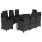 vidaXL 9-tlg. Garten-Essgruppe mit Kissen Schwarz Poly Rattan vidaXL 9-tlg. Garten-Essgruppe mit Kissen Schwarz Poly Rattan