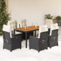 vidaXL 7-tlg. Garten-Essgruppe mit Kissen Schwarz Poly Rattan vidaXL 7-tlg. Garten-Essgruppe mit Kissen Schwarz Poly Rattan