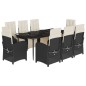 vidaXL 9-tlg. Garten-Essgruppe mit Kissen Schwarz Poly Rattan vidaXL 9-tlg. Garten-Essgruppe mit Kissen Schwarz Poly Rattan