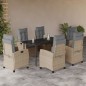 vidaXL 7-tlg. Garten-Essgruppe mit Kissen Beigemischung Poly Rattan vidaXL 7-tlg. Garten-Essgruppe mit Kissen Beigemischung Poly Rattan