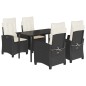 vidaXL 5-tlg. Garten-Essgruppe mit Kissen Schwarz Poly Rattan vidaXL 5-tlg. Garten-Essgruppe mit Kissen Schwarz Poly Rattan