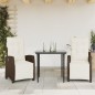 vidaXL 3-tlg. Garten-Essgruppe mit Kissen Braun Poly Rattan vidaXL 3-tlg. Garten-Essgruppe mit Kissen Braun Poly Rattan