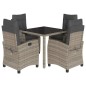 vidaXL 5-tlg. Garten-Essgruppe mit Kissen Grau Poly Rattan vidaXL 5-tlg. Garten-Essgruppe mit Kissen Grau Poly Rattan