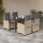 vidaXL 5-tlg. Garten-Essgruppe mit Kissen Beigemischung Poly Rattan vidaXL 5-tlg. Garten-Essgruppe mit Kissen Beigemischung Poly Rattan