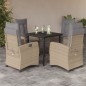 vidaXL 5-tlg. Garten-Essgruppe mit Kissen Beigemischung Poly Rattan vidaXL 5-tlg. Garten-Essgruppe mit Kissen Beigemischung Poly Rattan
