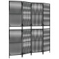 vidaXL Paravent 4-tlg. Schwarz Poly Rattan vidaXL Paravent 4-tlg. Schwarz Poly Rattan