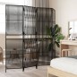 vidaXL Paravent 4-tlg. Schwarz Poly Rattan vidaXL Paravent 4-tlg. Schwarz Poly Rattan