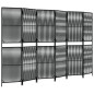 vidaXL Paravent 6-tlg. Schwarz Poly Rattan vidaXL Paravent 6-tlg. Schwarz Poly Rattan