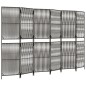 vidaXL Paravent 6-tlg. Grau Poly Rattan vidaXL Paravent 6-tlg. Grau Poly Rattan