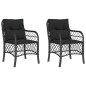 vidaXL Gartenstühle mit Kissen 2 Stk. Schwarz Poly Rattan vidaXL Gartenstühle mit Kissen 2 Stk. Schwarz Poly Rattan