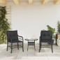 vidaXL Gartenstühle mit Kissen 2 Stk. Schwarz Poly Rattan vidaXL Gartenstühle mit Kissen 2 Stk. Schwarz Poly Rattan
