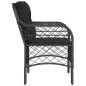 vidaXL Gartenstühle mit Kissen 2 Stk. Schwarz Poly Rattan vidaXL Gartenstühle mit Kissen 2 Stk. Schwarz Poly Rattan
