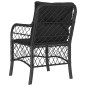 vidaXL Gartenstühle mit Kissen 2 Stk. Schwarz Poly Rattan vidaXL Gartenstühle mit Kissen 2 Stk. Schwarz Poly Rattan
