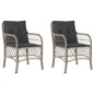 vidaXL Gartenstühle mit Kissen 2 Stk. Hellgrau Poly Rattan vidaXL Gartenstühle mit Kissen 2 Stk. Hellgrau Poly Rattan