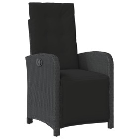 vidaXL Gartensessel mit Fußteil Verstellbar Schwarz Poly Rattan