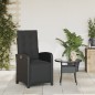 vidaXL Gartensessel mit Fußteil Verstellbar Schwarz Poly Rattan vidaXL Gartensessel mit Fußteil Verstellbar Schwarz Poly Rattan
