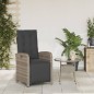 vidaXL Gartensessel mit Fußteil Verstellbar Grau Poly Rattan vidaXL Gartensessel mit Fußteil Verstellbar Grau Poly Rattan